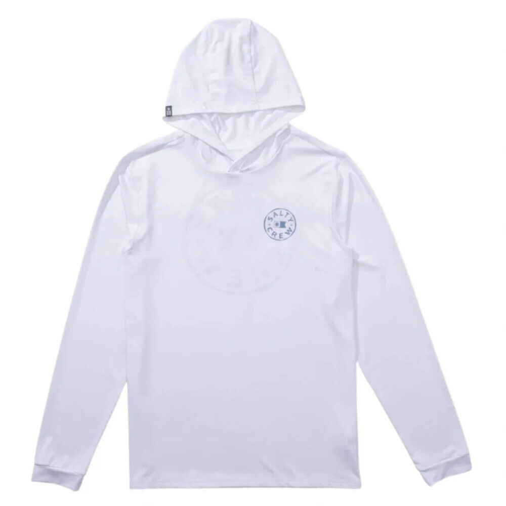 Salty Crew Lurking SunShirt Men's XL White Cotton Hooded Long Sleeve GBO1043